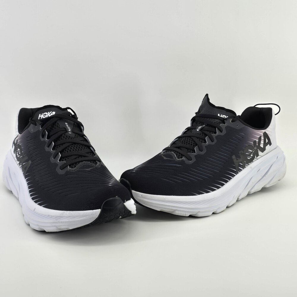 Hoka One One Rincon 3 Mens US 12D Black Athletic Lightweight Foam Size 12